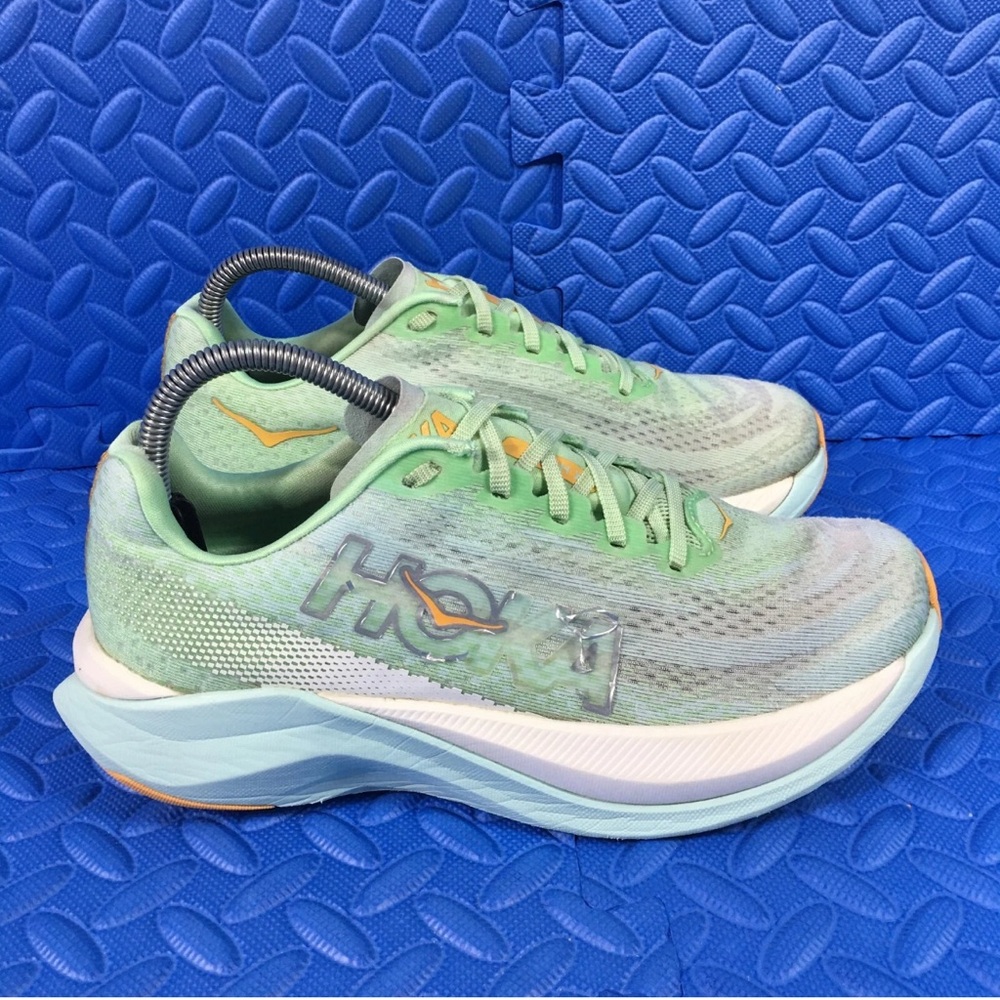 Hoka One One Mach X Womens Running Shoes Green Athletic Sneakers Size 8B